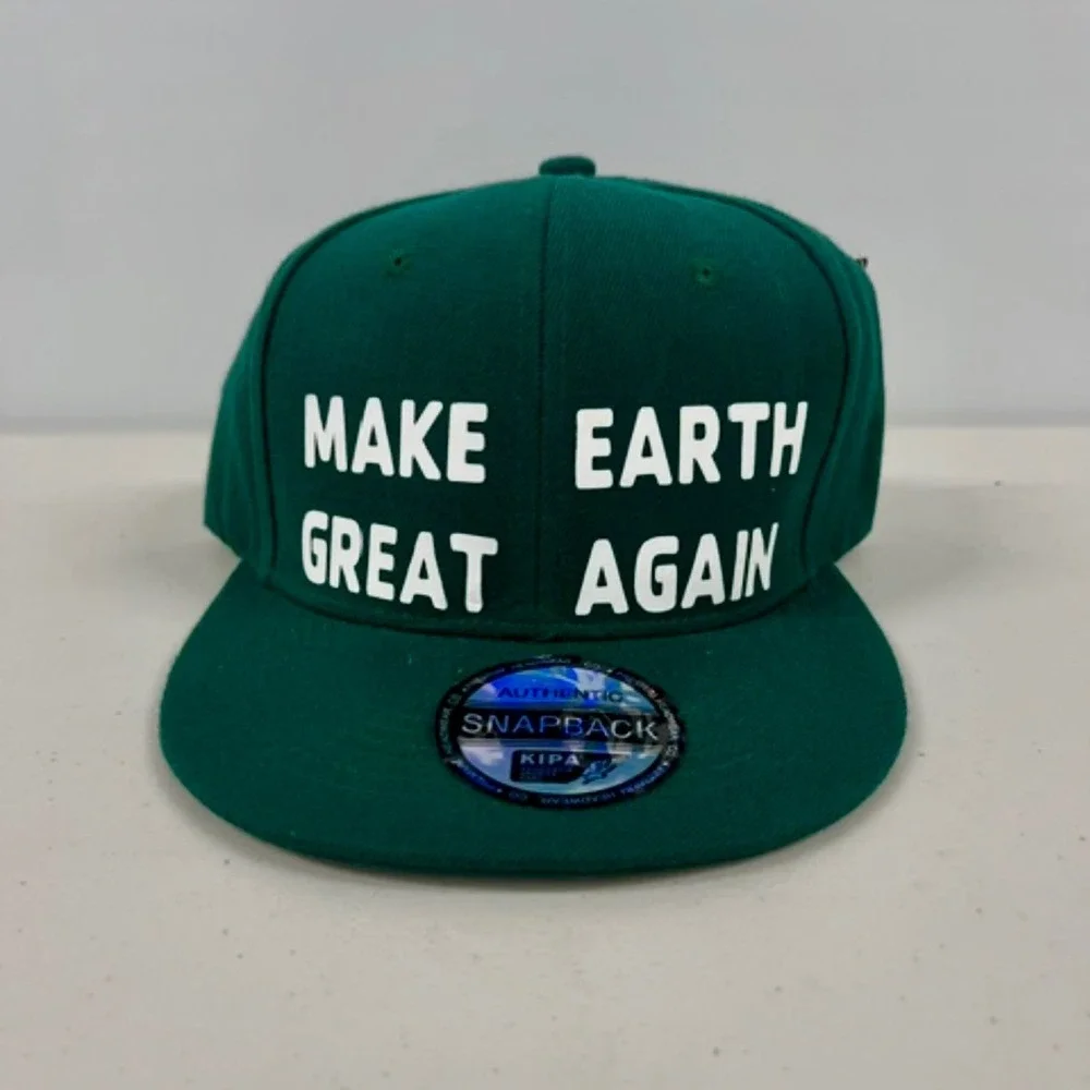 Kipa Make Earth Great Again Snapback Hat Green Adjustable Premium Headwear NEW